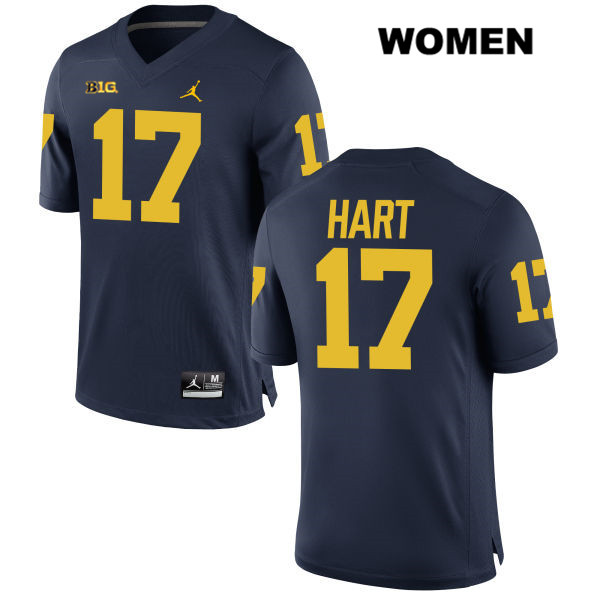 Women's NCAA Michigan Wolverines Will Hart #17 Navy Jordan Brand Authentic Stitched Football College Jersey PA25J86LZ